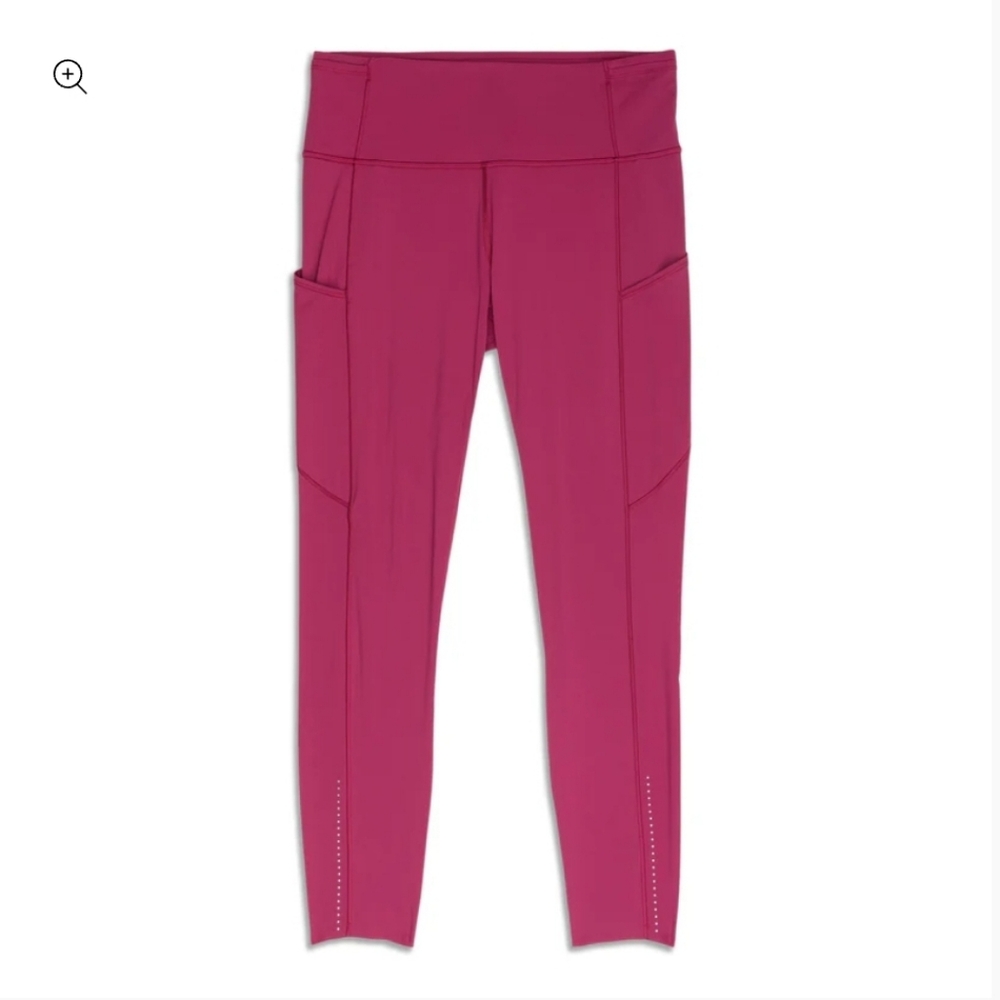 Lululemon Fast And Free High Rise Legging burgundy red women's size 6 great cond